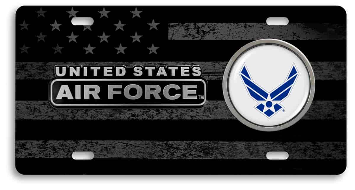 USAF - U.S. Air Force - Stainless Steel Car License Plate